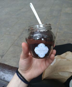 chocolate cake at La Besnéta in Barcelona