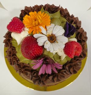 Pastís de xocolata i crema de festucs at La Besnéta in Barcelona