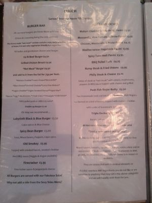 Lunch menu at Labyrinth Holistic Cafe in Stockton On Tees