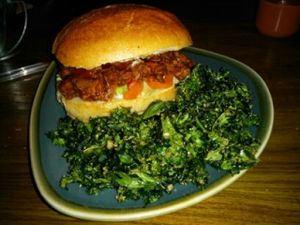 Jackfruit burger at Vegan Hippo in London