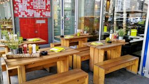 outside seating  at Hans im Glück - Isartorplatz in Munich