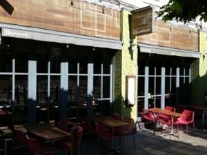 outside at Las Iguanas in Cardiff