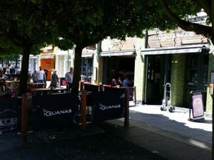 outside at Las Iguanas in Cardiff