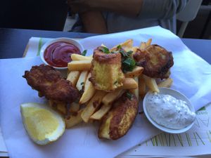 vegan fish & chips at Sebastian's Place in Chelsea