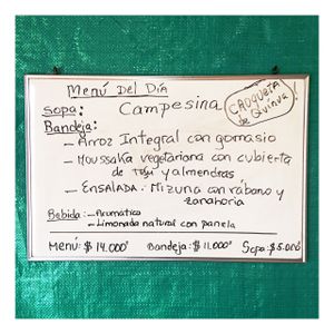 Daily menu on December 9th 2015 at Deli Soya in Bogota