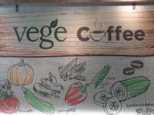 Indoor signage at Vege Coffee in Johor Bahru