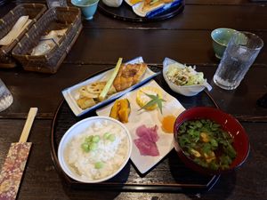 Set vegan menu at Sakura Saku in Himeji