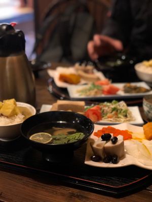 Delicious vegan tofu set!! at Sakura Saku in Himeji