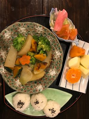 Vegan lunch set, Delicious! at Sakura Saku in Himeji