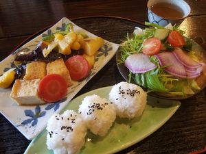 Vegan Set Meal - Kansai Yams and Tofu are to die for! at Sakura Saku in Himeji