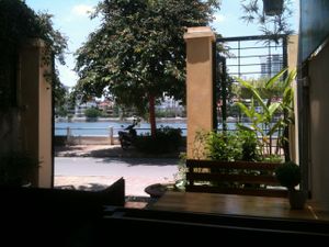 View from the terrace at Com Chay in Hanoi