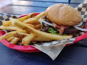Veggie Burger and Fries at Custard King  in Astoria