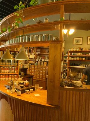 Main counter  at Dobra Tea in Asheville