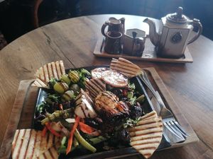 Vegan cheeseplate and tea at Dobra Tea in Asheville