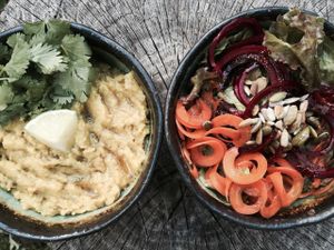 Ayurvedic Kitchari and the Macro Bowl at Dobra Tea in Asheville