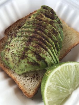 Avocado toast on gluten-free bread.  at Dobra Tea in Asheville