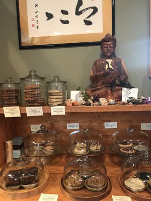 Buddha and the cookies.  at Dobra Tea in Asheville