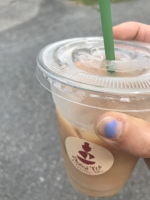 Iced chai with oat milk ☕️  at Dobra Tea in Asheville