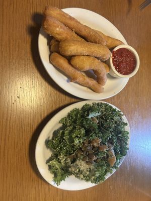 Sticks and kale saladd  at East Glisan Pizza Lounge in Portland