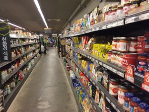 Speghetti aisle and other stuff at Saruga Organic Supermarket 사러가 슈퍼마켓 in Seoul