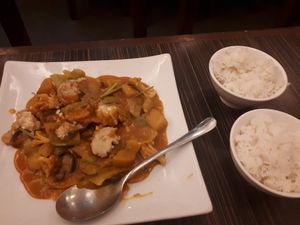 Curry vegan + 2 plates rice at Tsuru in Davao City
