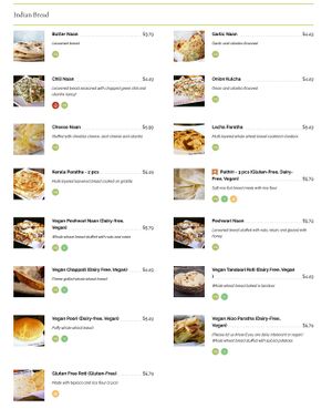 Indian Bread at IndiGo Indian Bistro in Manchester