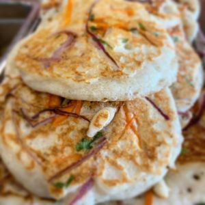 🌱Uttappam - Rice and lentil pancake 
#Vegan #GlutenFree #DairyFree
Available at lunch buffet 11am to 2:30pm at IndiGo Indian Bistro in Manchester