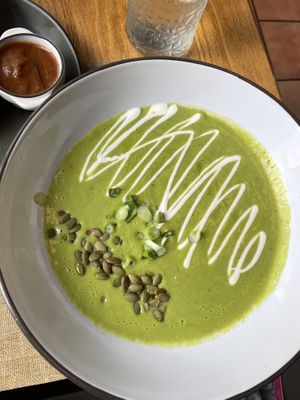Creamy zucchini soup   at Tomatillo in Dobbs Ferry