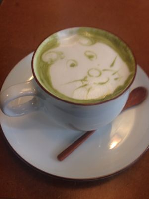 Matcha latte with homemade macadamia nut milk  at MuYe - Mottainai in Kaohsiung