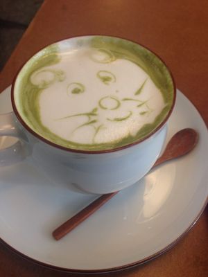 Matcha latte with homemade macadamia nut milk  at MuYe - Mottainai in Kaohsiung