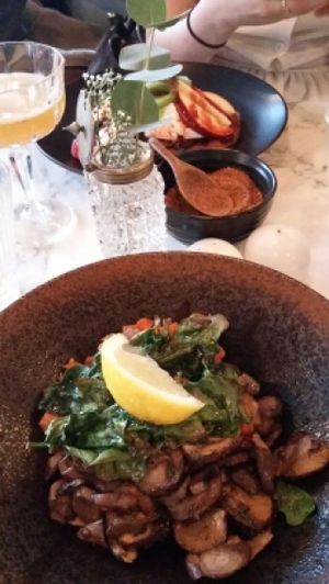 sweet potatoes with mushroom  at Redemption - Chepstow in West London