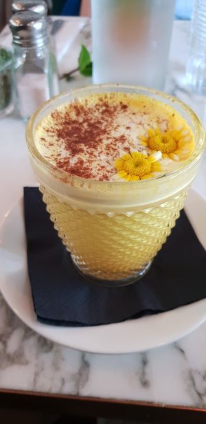 Turmeric latte at Redemption - Chepstow in West London
