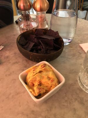 Sweet potatoes hummus and chips at Redemption - Chepstow in West London