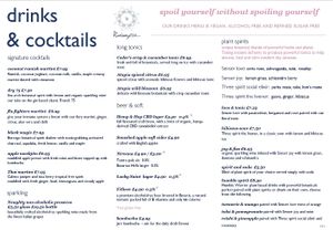 New menu! at Redemption - Chepstow in West London