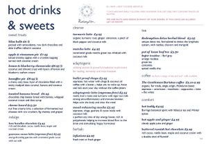 New menu! at Redemption - Chepstow in West London