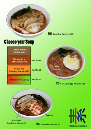 menu6 at HW Vegetarian in Central Singapore