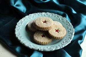 Raspberry filled linzer cookies at Two Daughters Bakeshop in North Vancouver