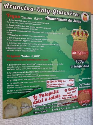 The vegan menu seems larger every time I visit!  at Arancinaglutenfree in Siracusa