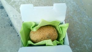 An arancina ready  to eat. at Arancinaglutenfree in Siracusa