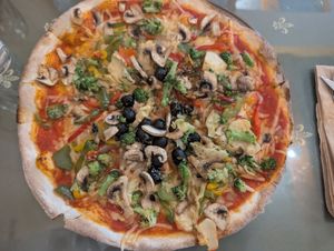 Pizza with vegetables at Pizzeria Fernando in Kolobrzeg