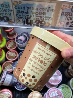 Cold brew coffee and boba coconut ice cream at Trader Joe's - Nob Hill in San Francisco
