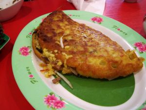 Vietnamese crepe. Very tasty with the sauce and veggies it comes with. at Pho Da Son in Montreal