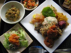 Lunch tray at Tama Organic Life in Vancouver