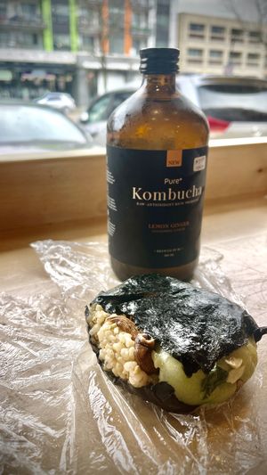 Window spot to eat.  Nigiri.    at Tama Organic Life in Vancouver