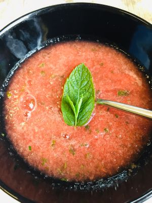 Watermelon soup with mint at Casse-Noisette in Le Havre