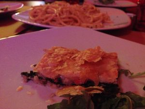 Spinach quiche at LuNa Vegana in Salerno