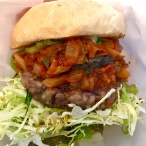 black bean burger  at Veganic To Go in Tokyo