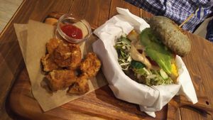 Tofu avocado burger at Veganic To Go in Tokyo