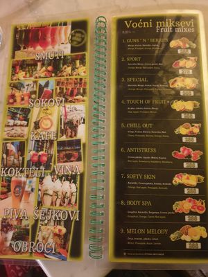 Menu 1 (10.11.20) at Wake Up Juice Bar in Novi Sad