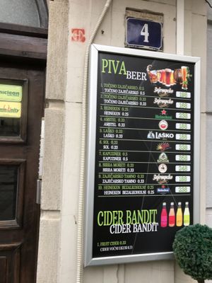 Outside menu at Wake Up Juice Bar in Novi Sad